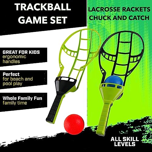 Liberty Imports Trackball Sport Chuck and Catch Ball Player Lacrosse Racket Toy Classic Backyard Game Set Outdoor Play for Kids Adults 4 Pack - Image 5