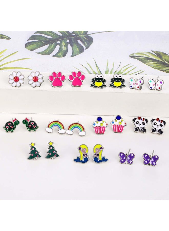 DALOO Colorful Charms: 33-Pair Hypoallergenic Earrings for Sensitive Ears with Stainless Steel Post -Assorted Cute Stud Earring Set (#4-Muticolor D) - Image 2