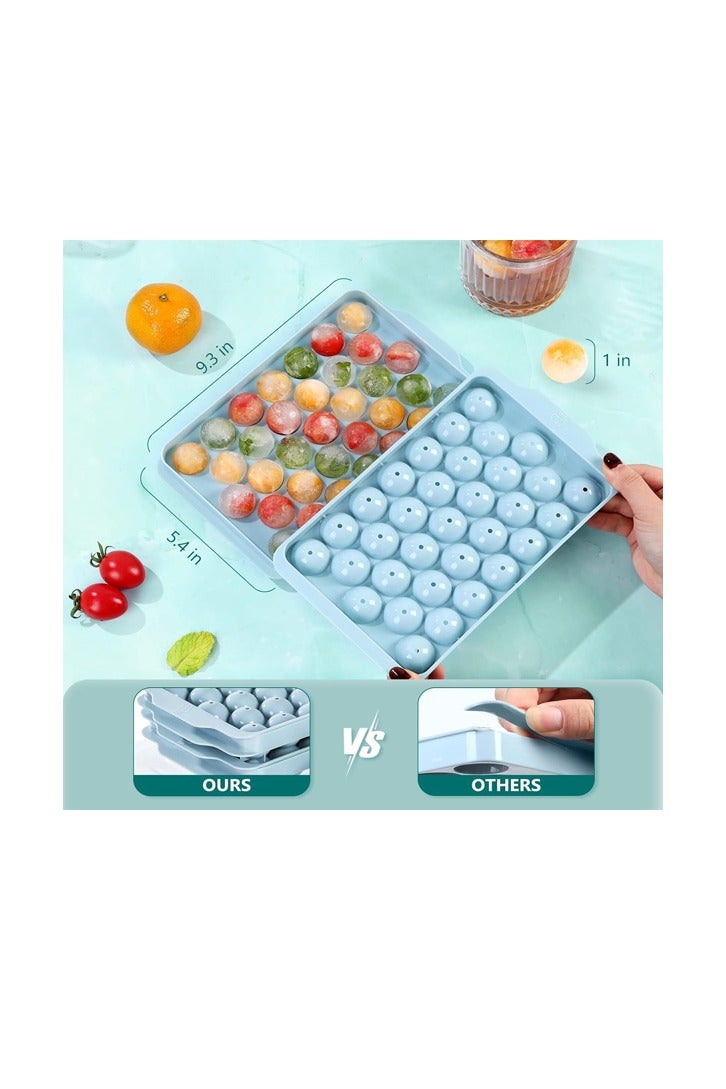 PADOM Padom 3 Pack Ice Trays for Freezer, 99 PCS Ice Cube Tray with Lid and Bin, Round Ice Cube Trays for Freezer, Circle Ice Cube Tray for Chilling Drinks (BLUE)  - Image 5