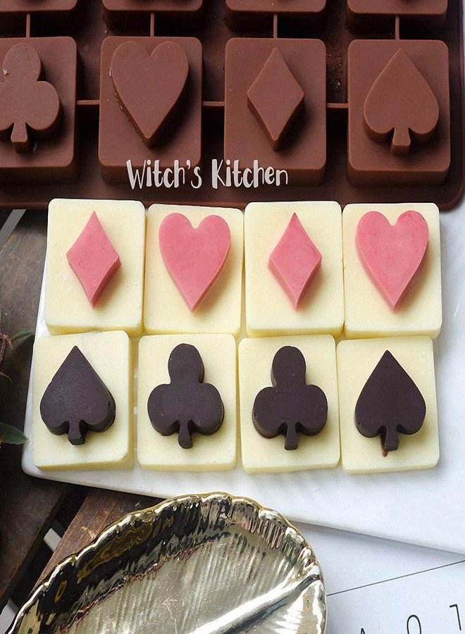 Fewo 2 Pack Poker Chocolate Candy Molds Silicone Ice Cube Trays Playing Bridge Spade Club Diamond and Heart Mini Soap Jello Molds - Image 3