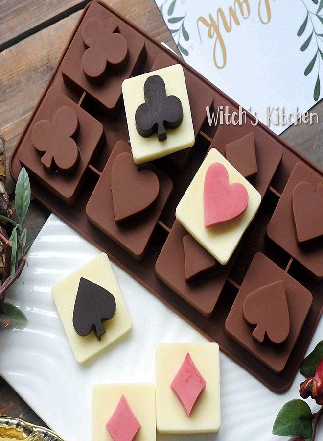 Fewo 2 Pack Poker Chocolate Candy Molds Silicone Ice Cube Trays Playing Bridge Spade Club Diamond and Heart Mini Soap Jello Molds - Image 2