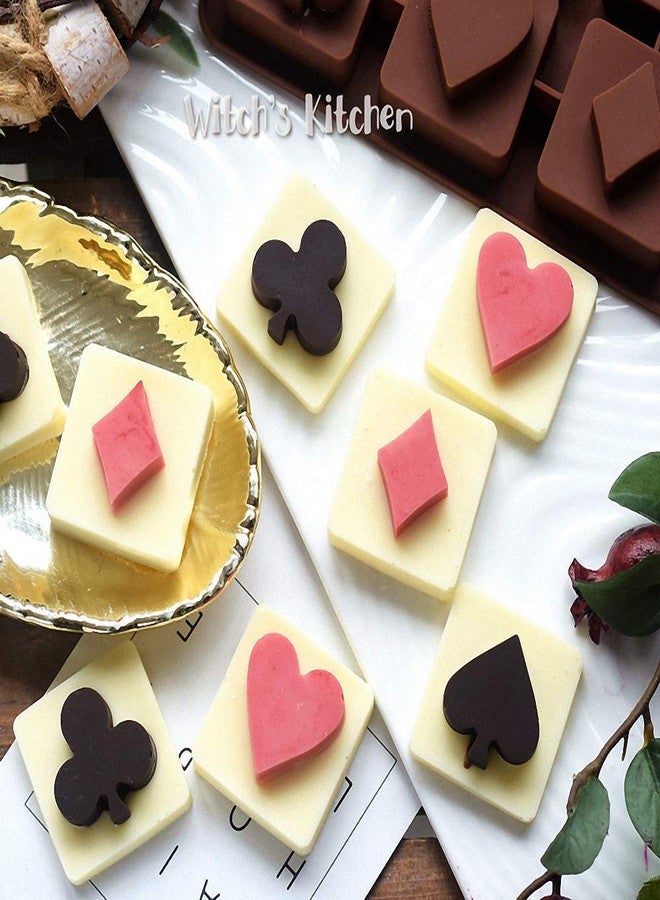 Fewo 2 Pack Poker Chocolate Candy Molds Silicone Ice Cube Trays Playing Bridge Spade Club Diamond and Heart Mini Soap Jello Molds - Image 4