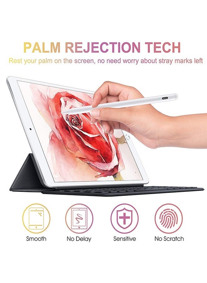 TIGER Stylus Pen for Apple iPad 2018–2020 – High-Precision White Capacitive Pencil Compatible with iPad 6th to 8th Gen, iPad Pro, iPad Air & iPad Mini – Palm Rejection, Fast Charging, Tilt Function, Magnetic Design - Image 3