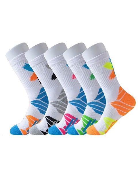 5 Pairs of Basketball Socks Comfortable and Breathable Relieve Fatigue Improve Stability
