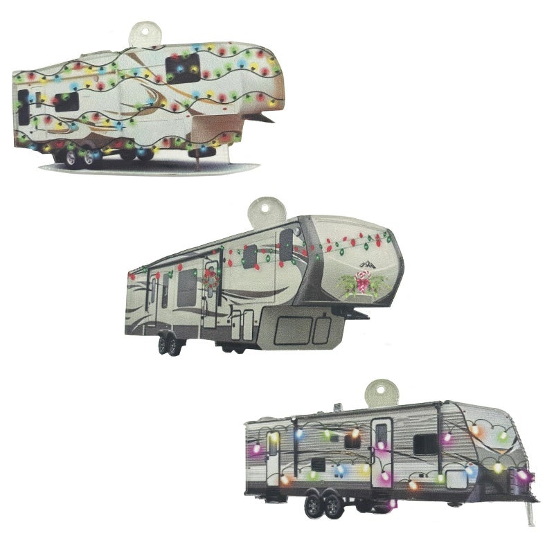 DD-life 9 Pcs Windstream Camper,Travel Trailer Camping,Happy Camper Personalized Ornament Acrylic Shaped Flat Ornaments Car Glass Tree Ornament - Image 4