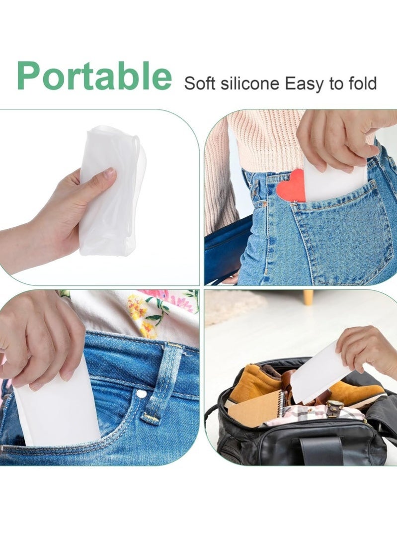 أغطية أحذية مقاومة للماء 3 أزواج، أغطية أحذية مطر قابلة لإعادة الاستخدام من السيليكون غير قابلة للانزلاق للاستخدام في الهواء الطلق، أغطية أحذية مطر للنساء والرجال (شفافة، 1*L، 1*M، 1*S) - Image 5