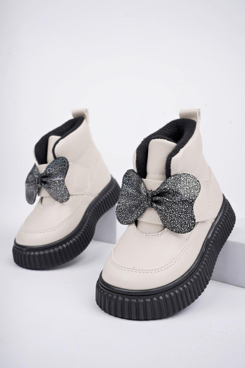 muggo Nixie Guaranteed Non-Slip Sole Comfortable Mold Velcro and Bow Kids Winter Boots  - Image 1