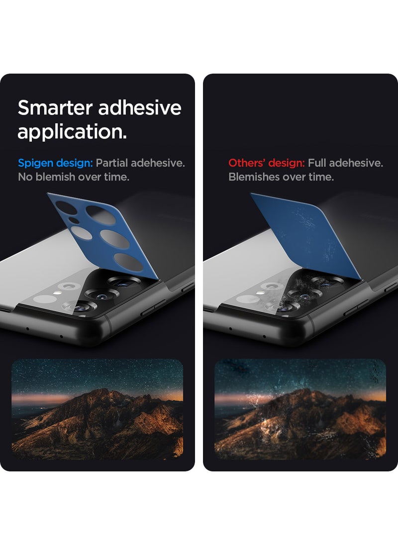 Spigen 2-Piece GLAStR Optik Camera Lens Screen Protector Designed for Samsung Galaxy S21 Ultra - Black - Image 4