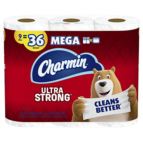 Charmin Ultra Strong Toilet Paper, 9 Mega Rolls = 36 Regular Rolls (Prime Pantry) (Packaging May Vary) - Image 1