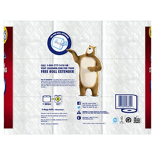 Charmin Ultra Strong Toilet Paper, 9 Mega Rolls = 36 Regular Rolls (Prime Pantry) (Packaging May Vary) - Image 2