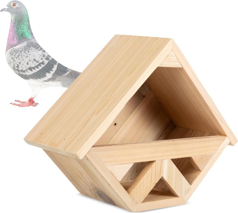 Punchau Cedar Open Mourning Dove Nesting Box for Outdoor - 14L x 11H x 6W Inches Bird Nesting Box - Outdoor Natural Rough Cut Cedar Dove Birdhouse for Outside Nesting with Natural Shingles - Image 1