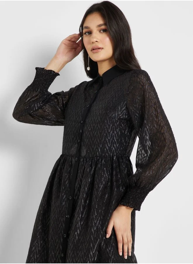 Little Mistress Puff Sleeve Knitted Dress