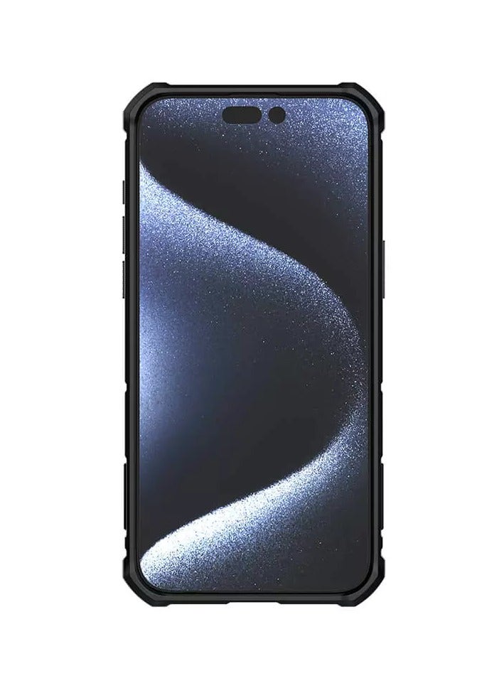 Nillkin CamShield Armor Pro Case for Apple iPhone 15 Pro Max – Black with Ring Holder, Camera Protection, and Logo Cutout - Image 2