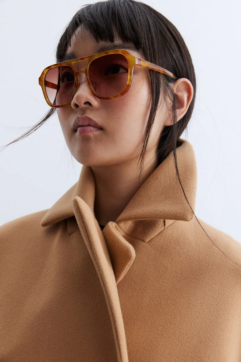 H&M Double-breasted felted coat