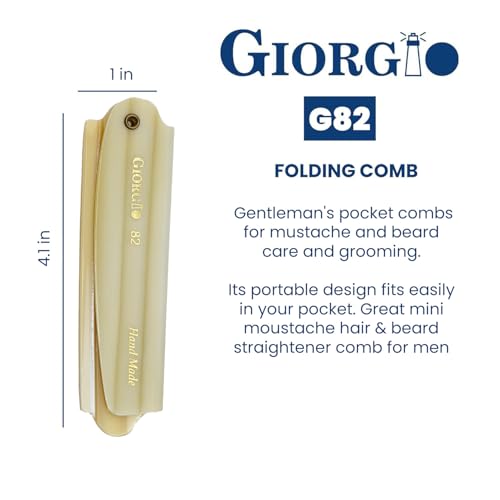 Giorgio G82 IVY 4 Inch Handmade Folding Pocket Comb for Men, Fine Tooth Hair Comb Straightener for Everyday Grooming Styling Hair, Beard or Mustache, Use Dry or with Balms, Saw Cut Hand Polished - Image 3
