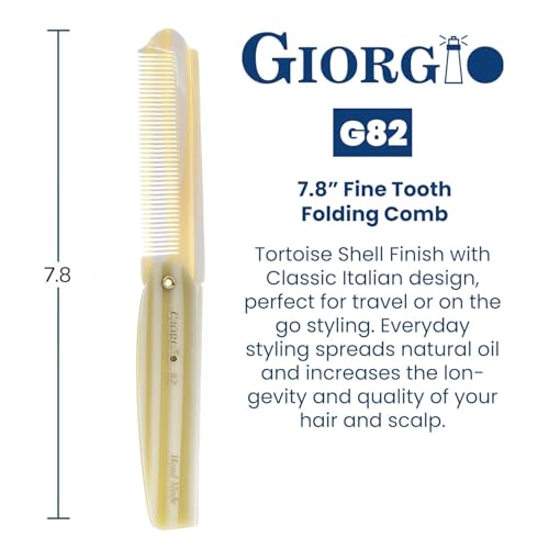 Giorgio G82 IVY 4 Inch Handmade Folding Pocket Comb for Men, Fine Tooth Hair Comb Straightener for Everyday Grooming Styling Hair, Beard or Mustache, Use Dry or with Balms, Saw Cut Hand Polished - Image 2