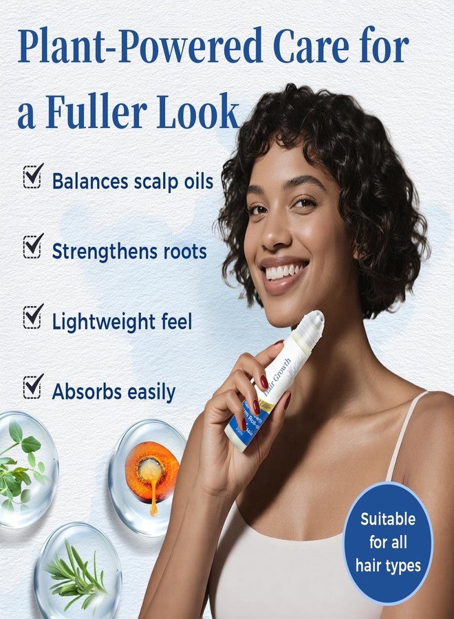 Gluvelessia Hair Growth Serum Roll On with Rosemary，Helps Support Thicker, Fuller Hair Appearance，Clean, Non-Greasy Hair Loss Support for Men & Women，Rosemary，0.84 Fl Oz (Pack of 1) - Image 3