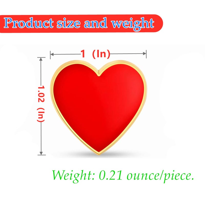 DISCAO 12/25/50/100 pieces enamel red heart Valentine's day Lapel pin Valentine Heart disease awareness brooch pins for clothes love badge gift bulk (25) - Image 2
