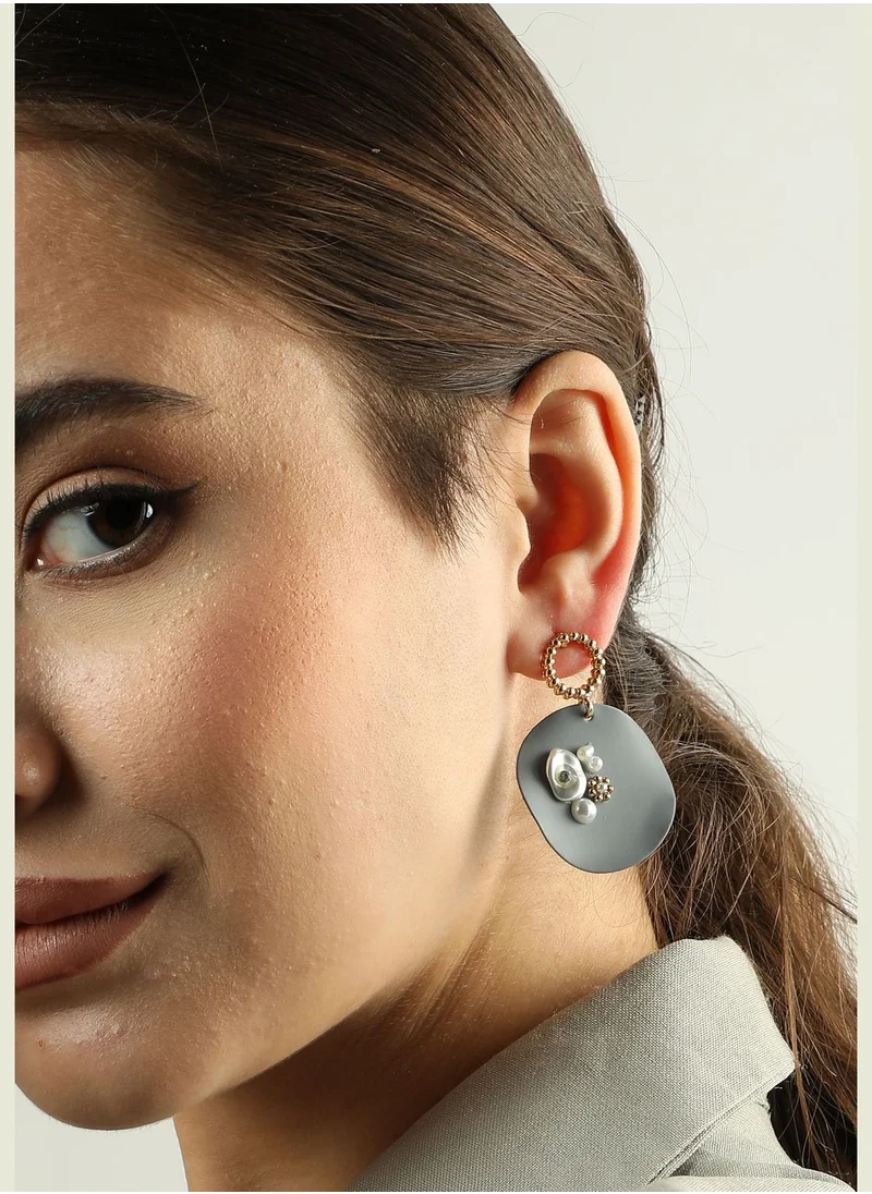 SOHI Gold Plated Designer Stone Drop Earring