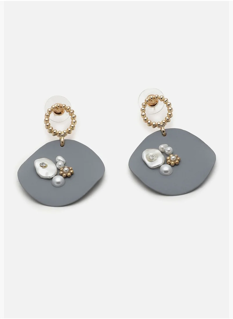 SOHI Gold Plated Designer Stone Drop Earring