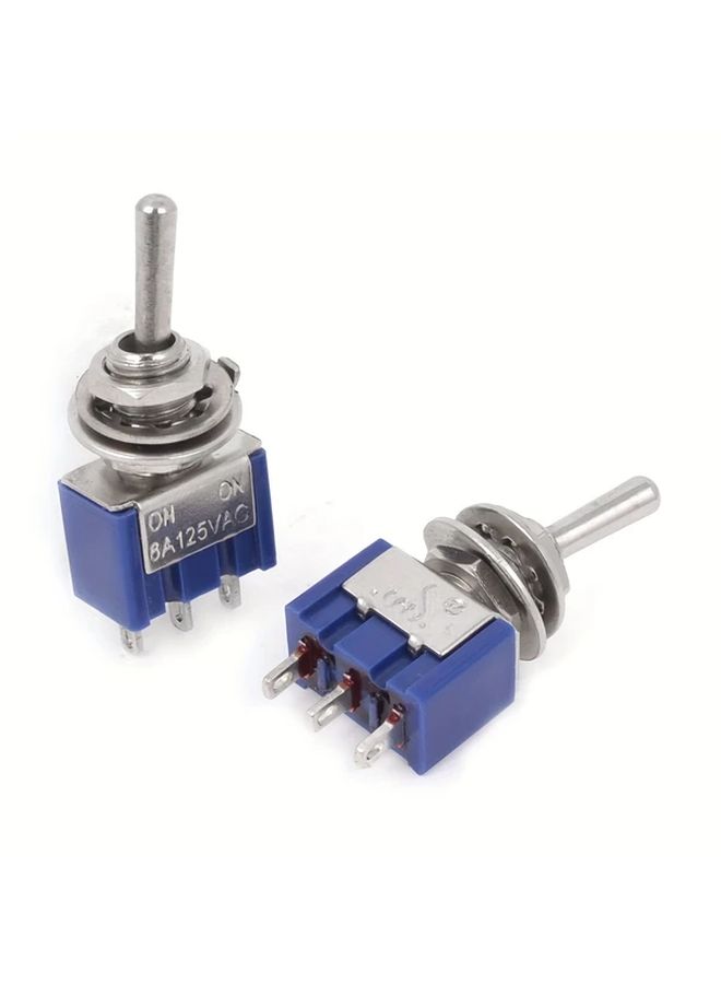 20pcs Blue 6mm ON ON Toggle Switches 3 Pin Mini Rocker Arm Dust Caps - Image 5