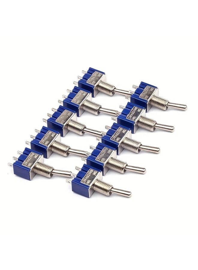 20pcs Blue 6mm ON ON Toggle Switches 3 Pin Mini Rocker Arm Dust Caps - Image 3