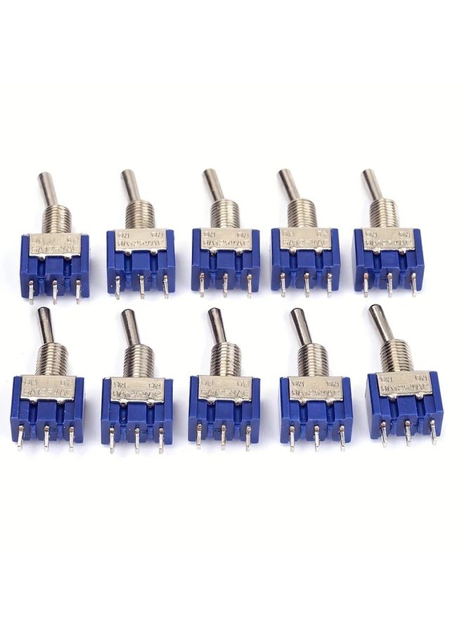 20pcs Blue 6mm ON ON Toggle Switches 3 Pin Mini Rocker Arm Dust Caps - Image 2