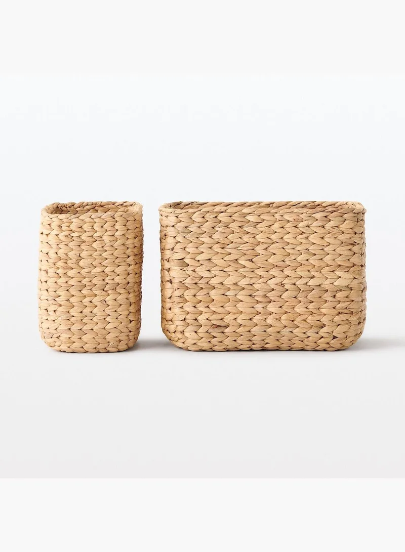 MUJI Water Hyacinth Basket Rectangle LargeHalf W 17 x D 23x H 24 cm