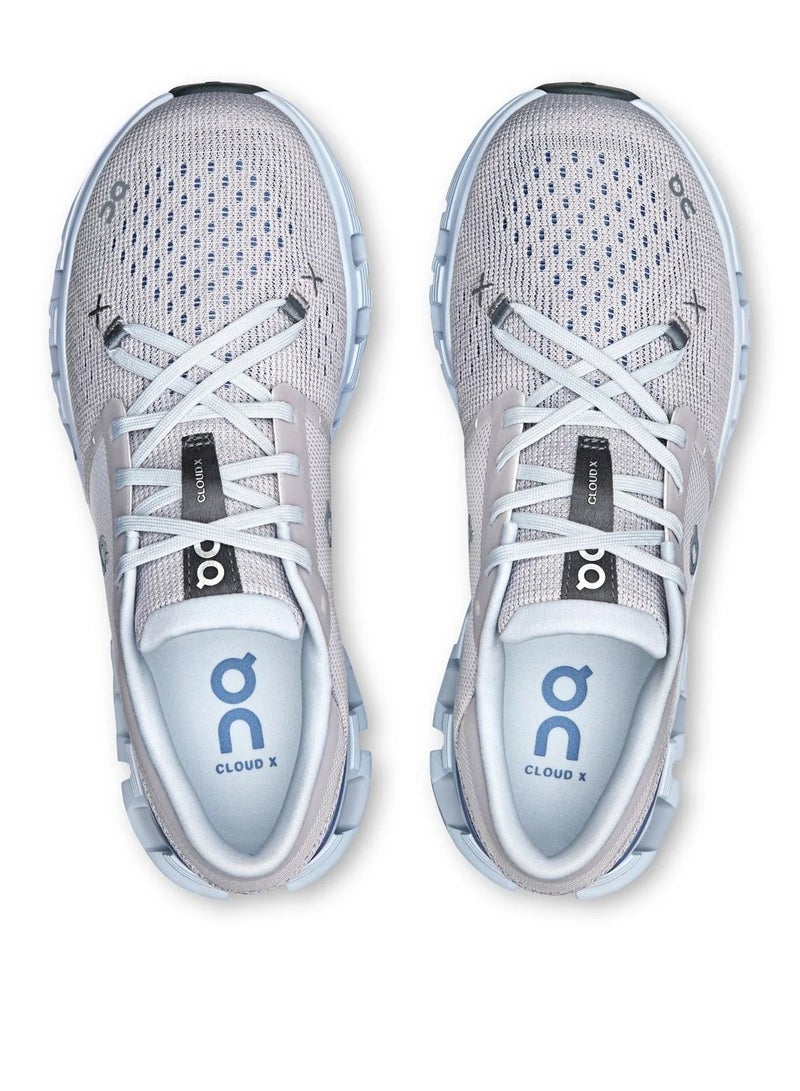 On Running Cloud X 4 Training Shoes – Silver/Chambray | Lightweight, Responsive & Versatile Performance Sneakers - Image 4