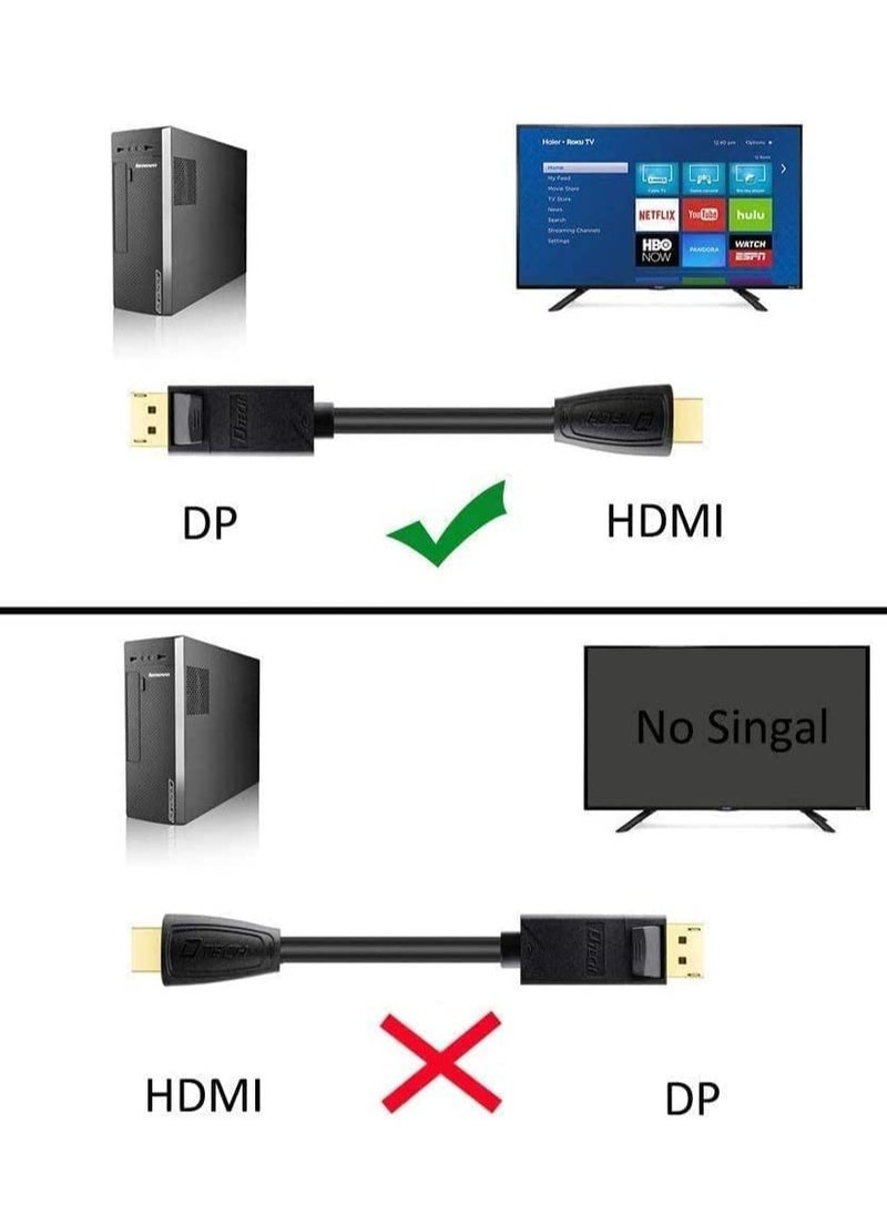كابل DC504 من DisplayPort إلى HDMI بطول 1 متر  متوافق مع جميع الشاشات التي تدعم التوصيل عبر منفذ HDMI
