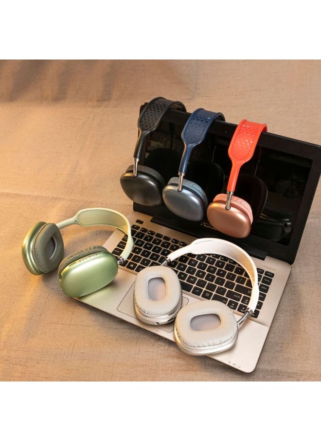 Direct Explosions P9 Headset Wireless Bluetooth Headset Game Computer Mobile Phone Universal Headset For Apple Applicable-Color:Green [type-c Charging Port]