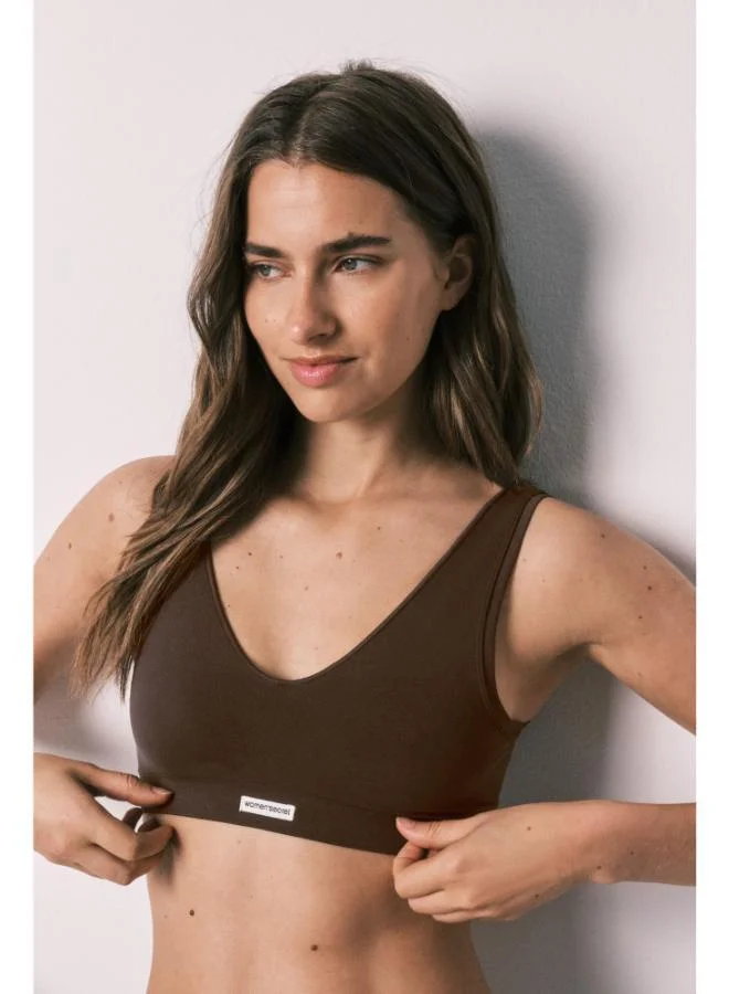 Women'secret Burgundy seamless halterneck top