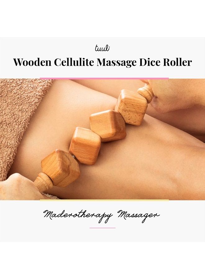 Tuuli Accessories - Dice Wooden Massage Roller for Waist and Thigh, Multi-Functional Body Roller for Cellulite and Muscle Tension, Natural Massager for Women and Men - Image 3