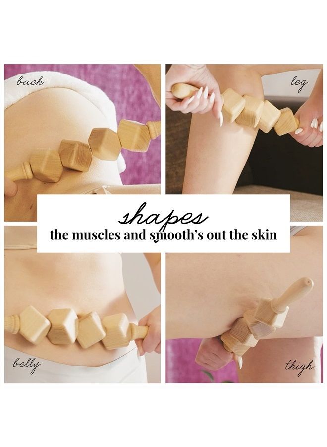 Tuuli Accessories - Dice Wooden Massage Roller for Waist and Thigh, Multi-Functional Body Roller for Cellulite and Muscle Tension, Natural Massager for Women and Men - Image 5