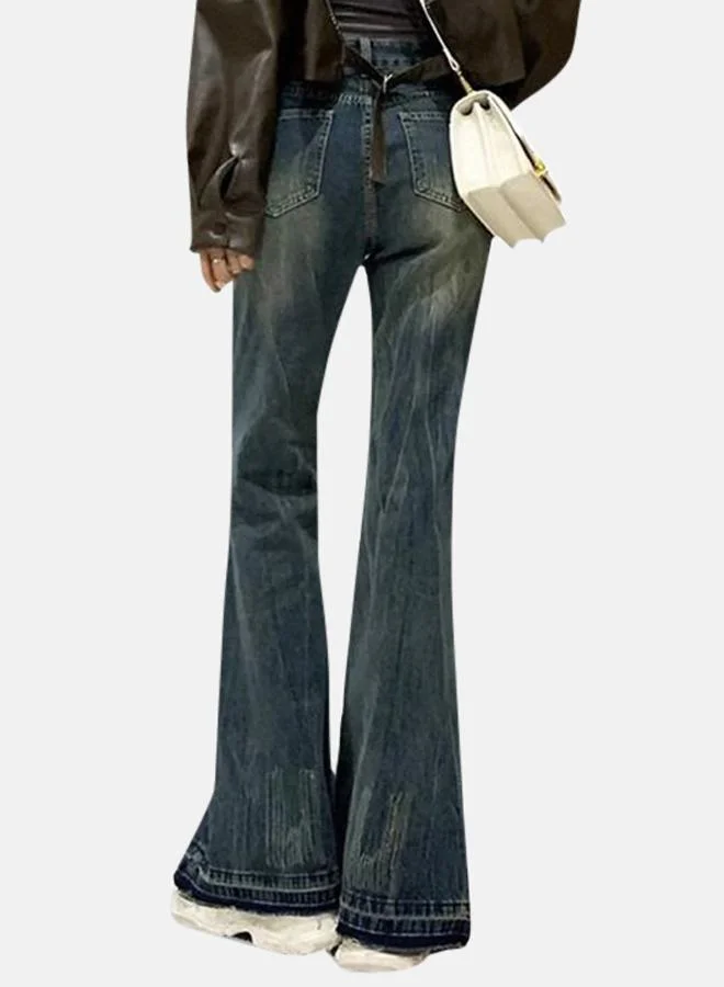 YUNIQEE Blue Cotton Slim Fit High-Rise Jeans
