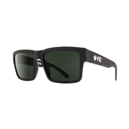 Spy Montana 673407973863 54MM Soft Matte Black/Gray Green Square Sunglasses for Men +Bundle with Accessory Eyewear Kit - Image 1