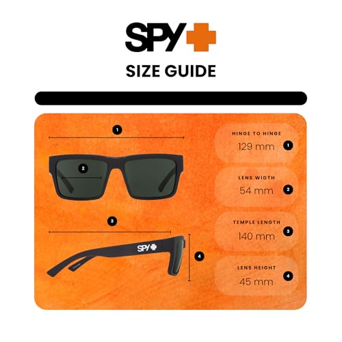 Spy Montana 673407973863 54MM Soft Matte Black/Gray Green Square Sunglasses for Men +Bundle with Accessory Eyewear Kit - Image 4