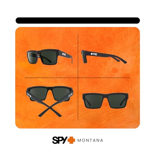 Spy Montana 673407973863 54MM Soft Matte Black/Gray Green Square Sunglasses for Men +Bundle with Accessory Eyewear Kit - Image 3