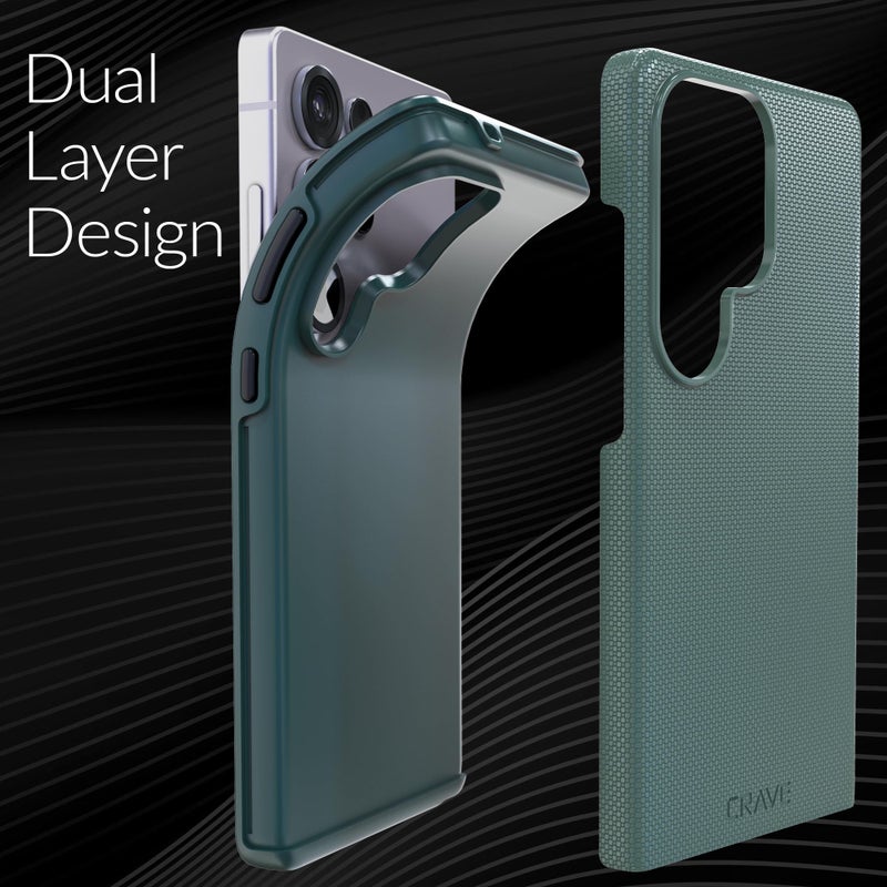 Crave Compatible with Samsung Galaxy S25 Ultra Case, Shockproof Protection Dual Layer Case for Samsung Galaxy S25 Ultra (6.9 inch) - Forest Green - Image 4