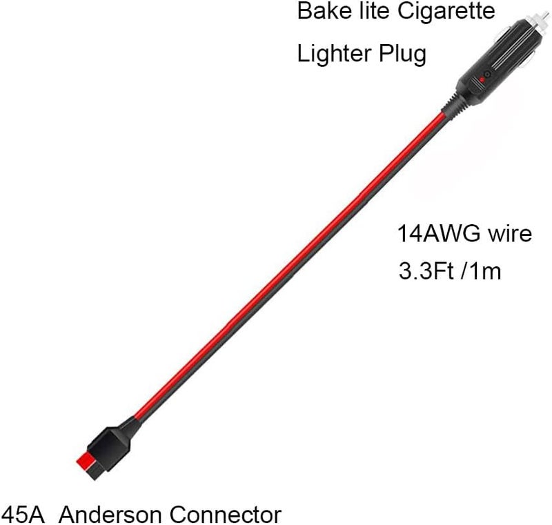 Tsinghwang 2 Pack Car Cigarette Lighter Plug with 15A Fuse and 45A Extension Cable Adapter - Image 2