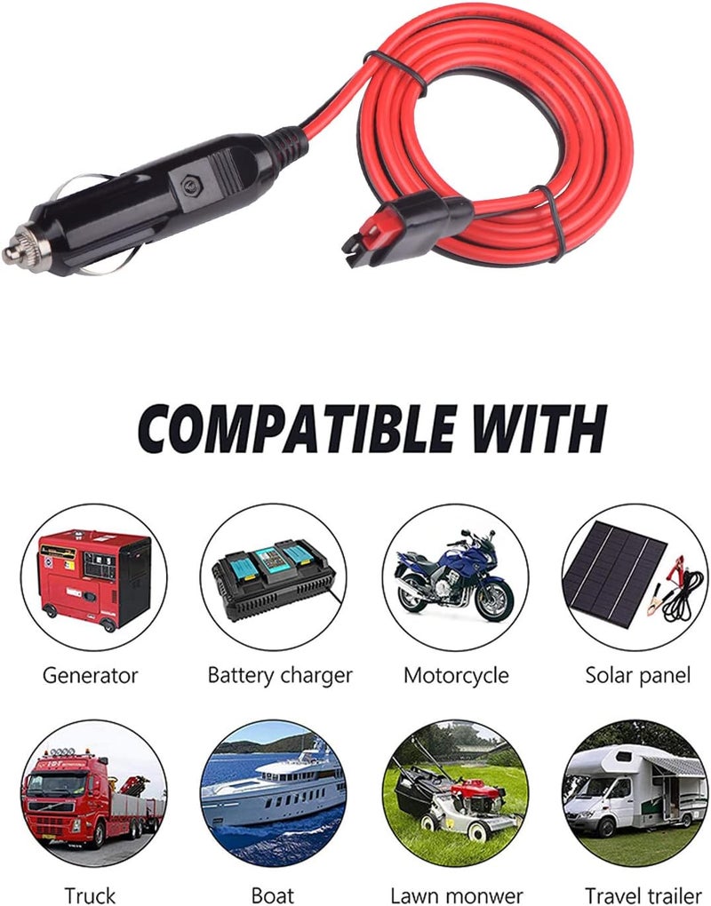 Tsinghwang 2 Pack Car Cigarette Lighter Plug with 15A Fuse and 45A Extension Cable Adapter - Image 5