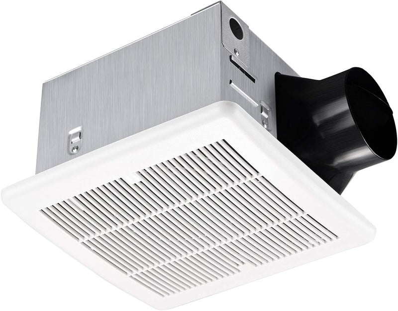 Tech Drive Bathroom fan 110 CFM, 1.5Sone No Attic access Needed Installation,Very Quiet Bath Ventilation and Exhaust Fan, Ceiling Mounted Fan,White Plastic Grille - Image 1