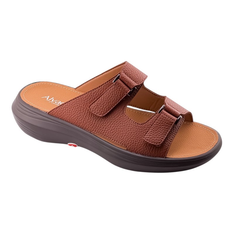 AET A E T Handmade Arabic Sandals For Men | Outdoor Mens Slippers | Everyday Flip Flops Open Toe | Arabic Genuine Leather With Buckle| New Arabic Design | Multicolor Footbed | Comfortable & LightWeight - Image 1