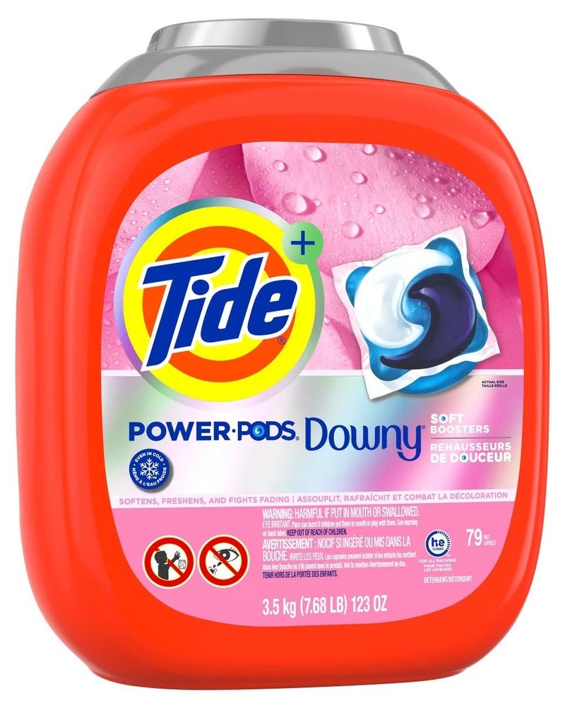 تايد كبسولات غسيل باور بودز (٧٩ قطعة) مع داوني بتقنيه عالي الحساسية٣.٥ كجم لبشرة الأطفال الحساسة - Image 1