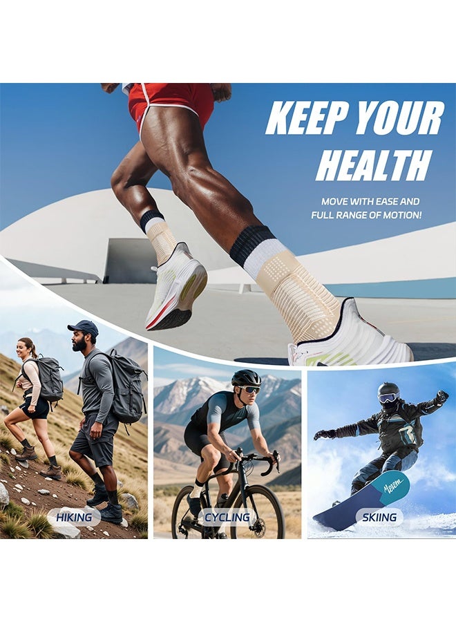 1 Pair Ankle Brace for Sprained Ankle, Silicone Stabilizer Pad Adjustable Fishnet Straps Ankle Support for Injury Healing Plantar Fasciitis Achilles Tendonitis - Image 3