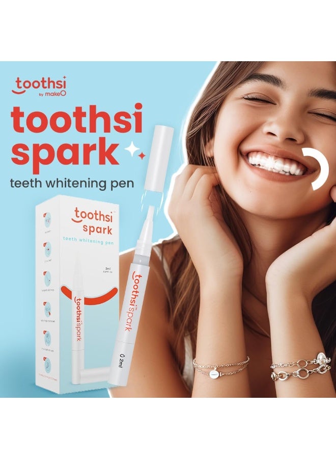Toothsi قلم تبييض الأسنان Toothsi Spark | سعة 2 مل | يكفي لـ 10 جلسات علاجية | فعال في إزالة البقع الناتجة عن التدخين، والبان ماسالا، والgutka، والتبغ، والنبيذ، والقهوة | مزيل لبقع الأسنان | سهل الحمل والاستخدام | جل تبييض آمن على مينا الأسنان - Image 4