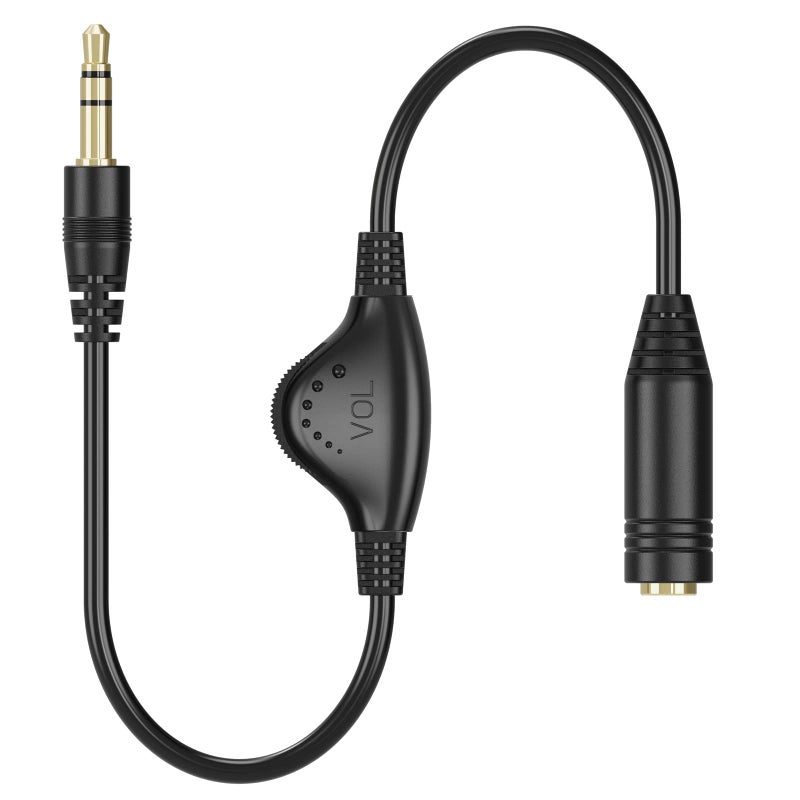 PChero 3.5mm Male to Female Stereo Audio Extension Adapter Cable with Volume Adjustment Control - 10inch - Image 2