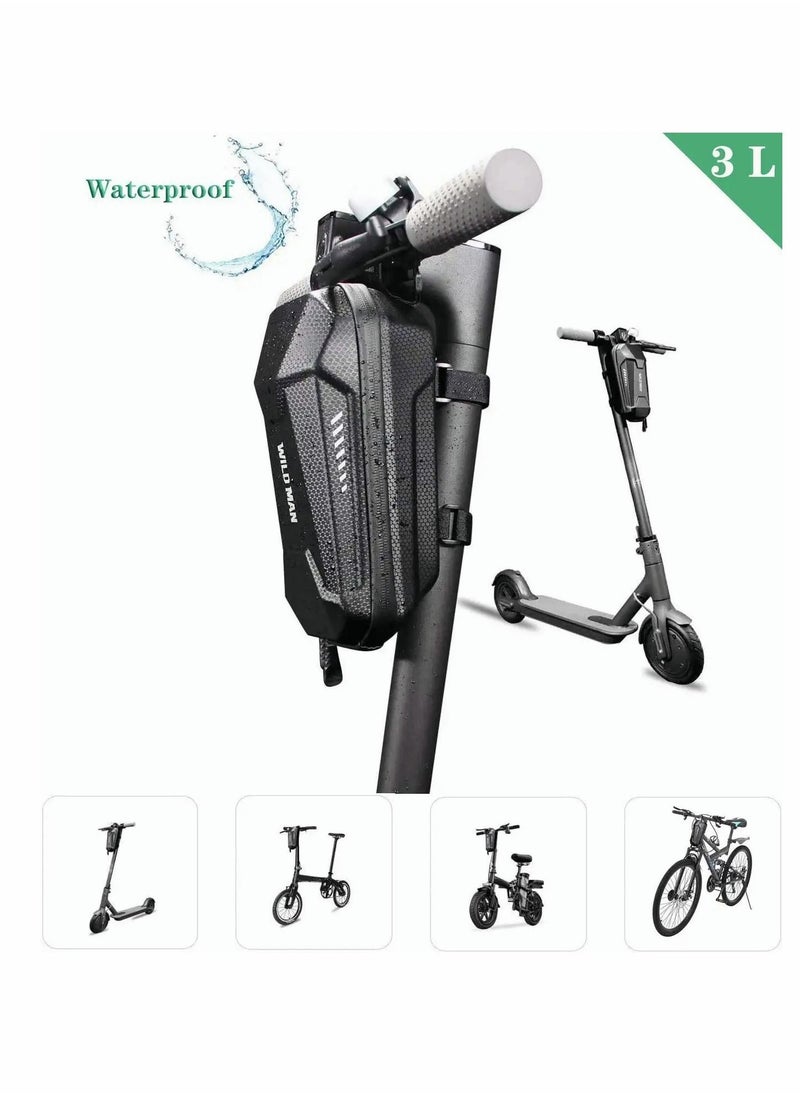 Y&D - Electric Scooter Handlebar Bag, EVA Multi-Purpose Waterproof Storage Large Capacity Front Tube Hard Shell Bag for Scooter/Electric Bike/Bicycle/Motorcycle - Image 1
