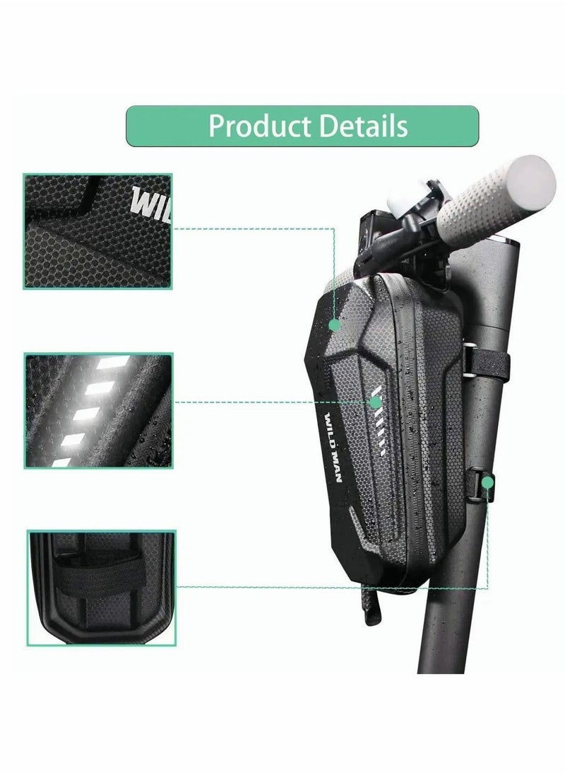Y&D - Electric Scooter Handlebar Bag, EVA Multi-Purpose Waterproof Storage Large Capacity Front Tube Hard Shell Bag for Scooter/Electric Bike/Bicycle/Motorcycle - Image 1