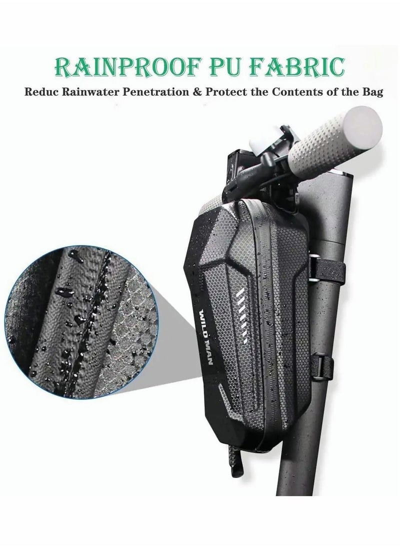 Y&D - Electric Scooter Handlebar Bag, EVA Multi-Purpose Waterproof Storage Large Capacity Front Tube Hard Shell Bag for Scooter/Electric Bike/Bicycle/Motorcycle - Image 1